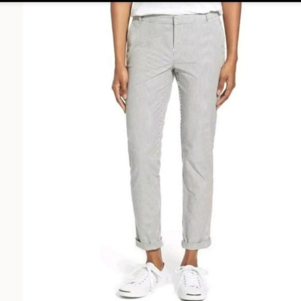 Caslon Mini Stripe Ankle Pants 0 NWT